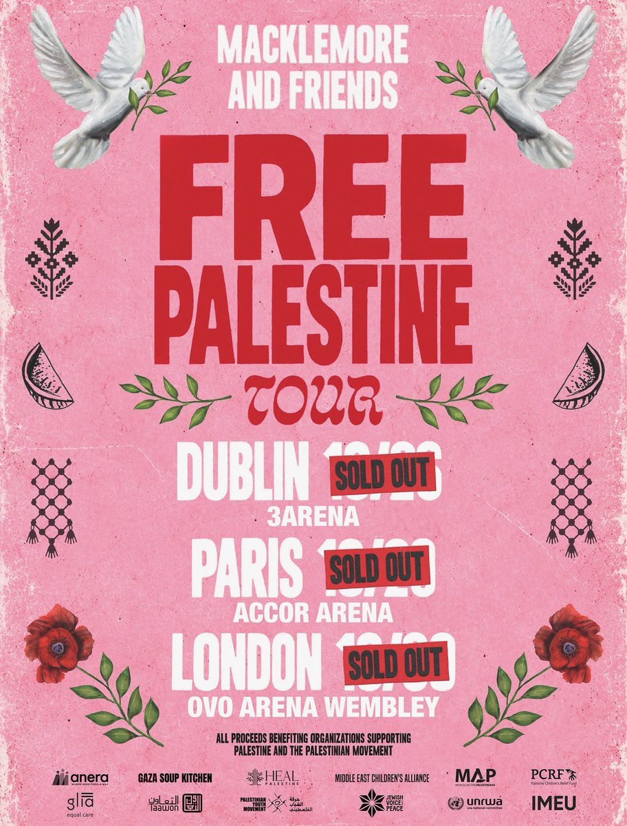 PopBase's tweet photo. Macklemore’s ‘Free Palestine’ concerts have sold out. https://t.co/c6wDkaEaAb