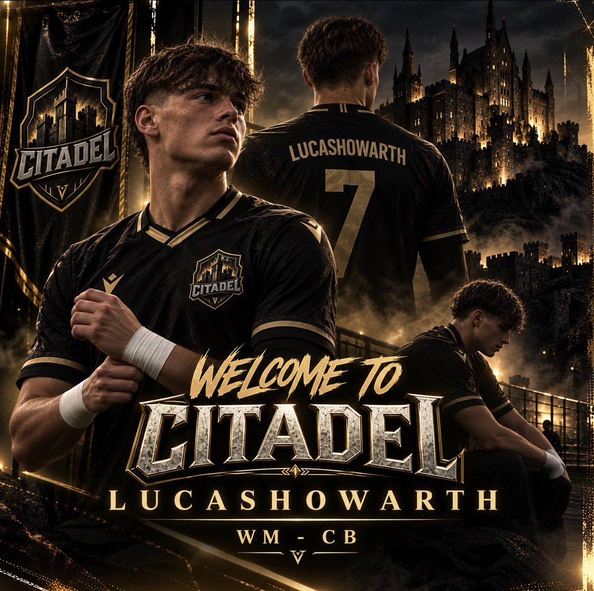 ACG_Citadel's tweet photo. | NEW SIGNINGS | 🤝

Welcome to Citadel @41_rice who brings in a lot of experience at the back!

And @Lucashowarth7 , a great WM who can also cover across the backline!

Welcome lads. 

@OfficialVPG #CITADEL #VPG https://t.co/W697lK7StA