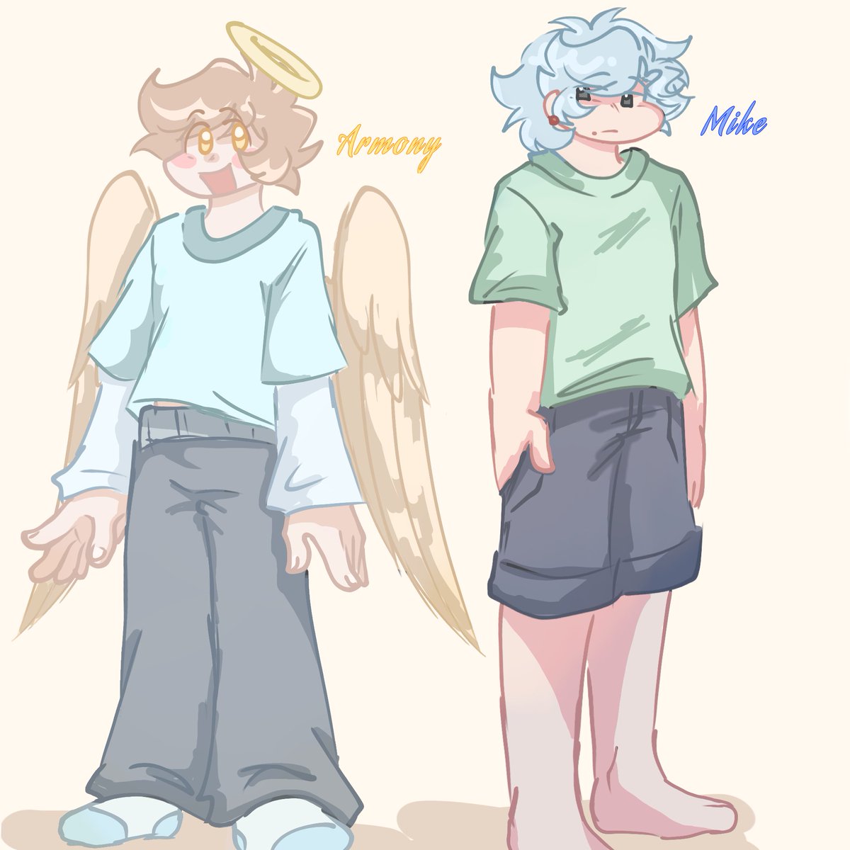 Katherine2710JJ's tweet photo. Dibujito del Au pastel de Michael y Armaros, aquí les cambié el nombre un poquito :3

#bigbrotherfnf #BBfnf #Michaelfnf #Killerfnf #Armarosfnf #FallenAngelfnf https://t.co/sbiYHS5B5Q