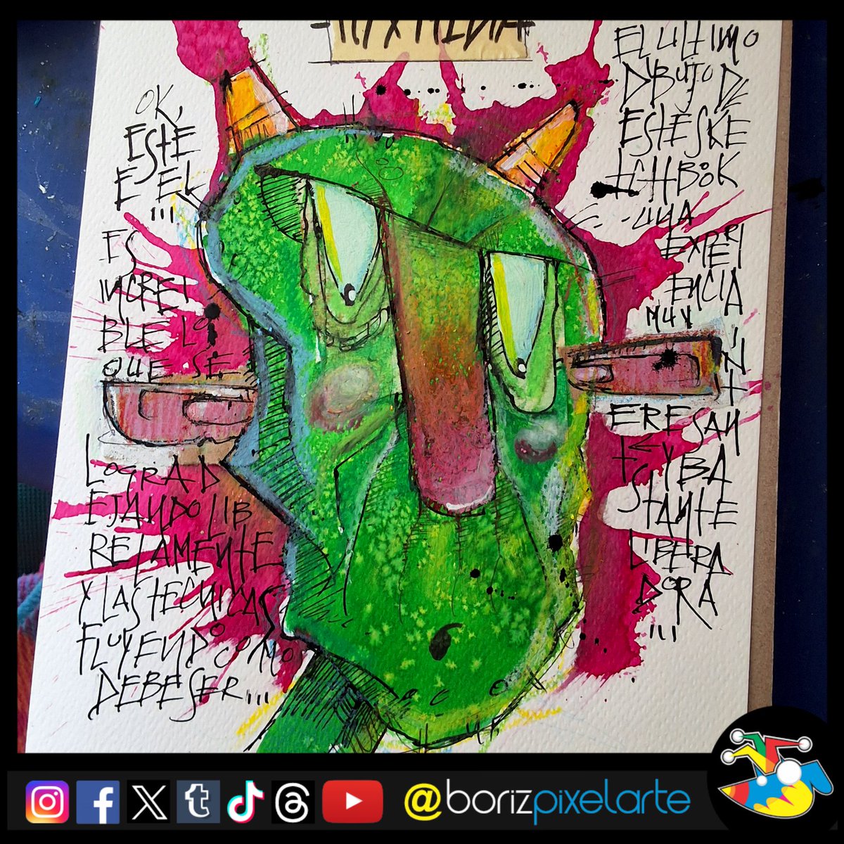 borizpixelarte's tweet photo. Sketchbook 2733 - mix media character
A CHARACTER BORN FROM COLOR π¨ποΈ
Cuando el caos de las texturas encuentra un personaje.
#FantasyIllustration #MixedMediaArt #CharacterArt #SketchbookArt #ExperimentalArt https://t.co/VrbR0VVIwg