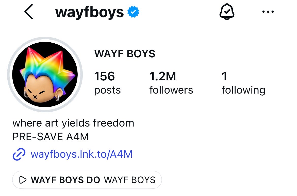 wayfandrew_'s tweet photo. 260930 
Updated IG bio: 
WAYF BOYS DO audio added to profile https://t.co/CPPTtYCT8w