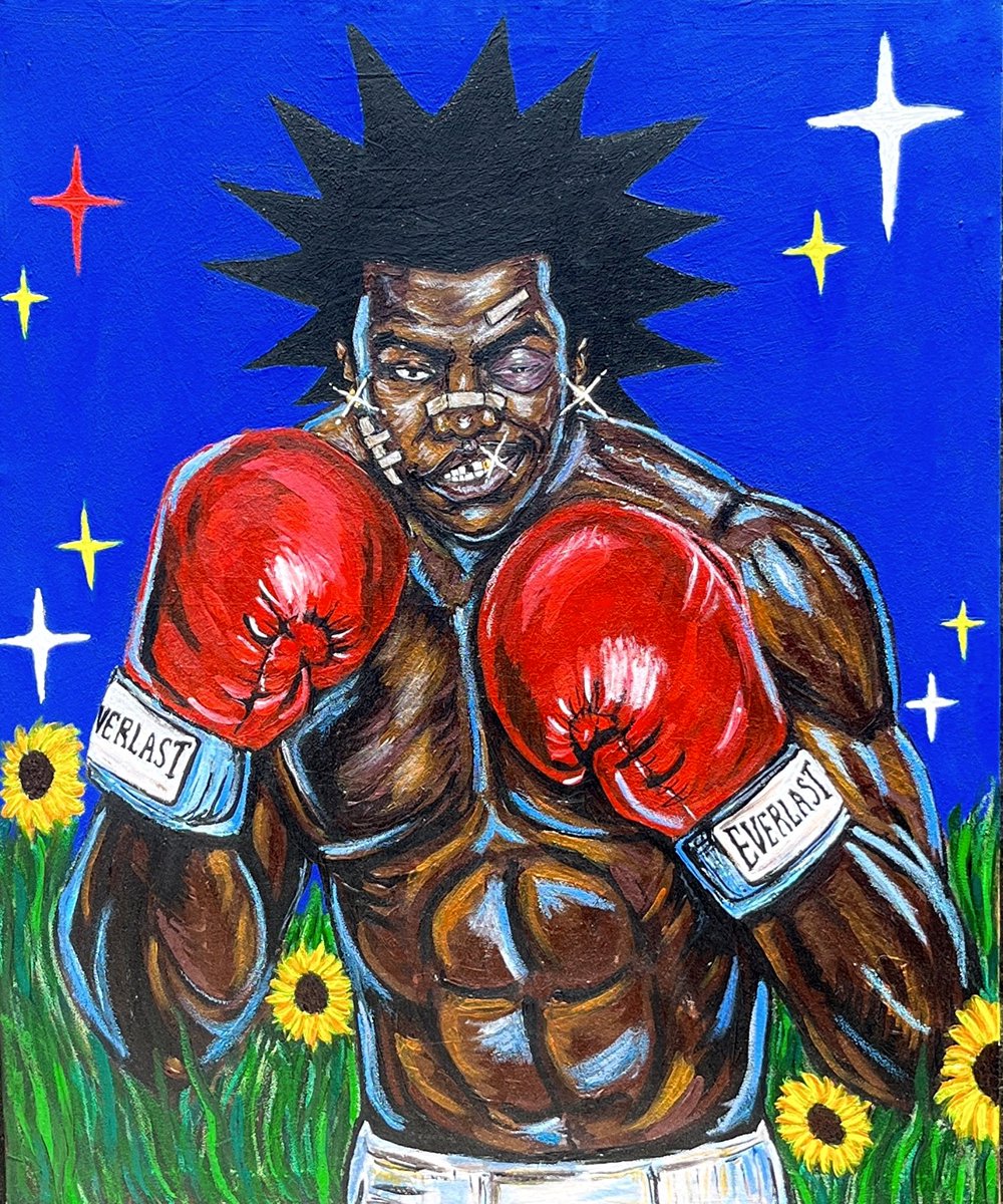 byramonade's tweet photo. My new painting.  

"ALÁGÍDÍ"
Acrylic and pastel on canvas 
30 by 36 inches https://t.co/1YuxxdRI1N