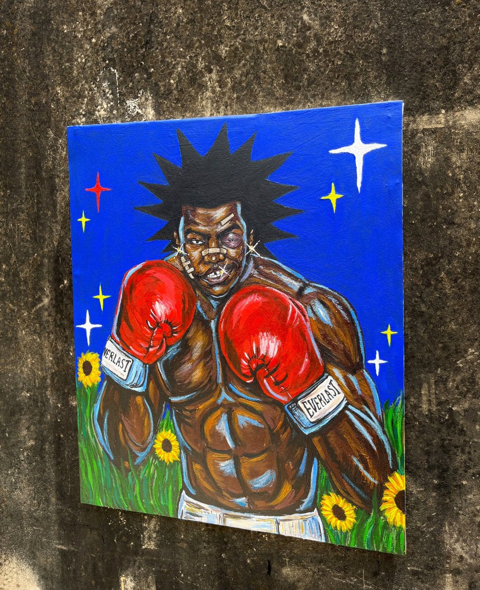 byramonade's tweet photo. My new painting.  

"ALÁGÍDÍ"
Acrylic and pastel on canvas 
30 by 36 inches https://t.co/1YuxxdRI1N