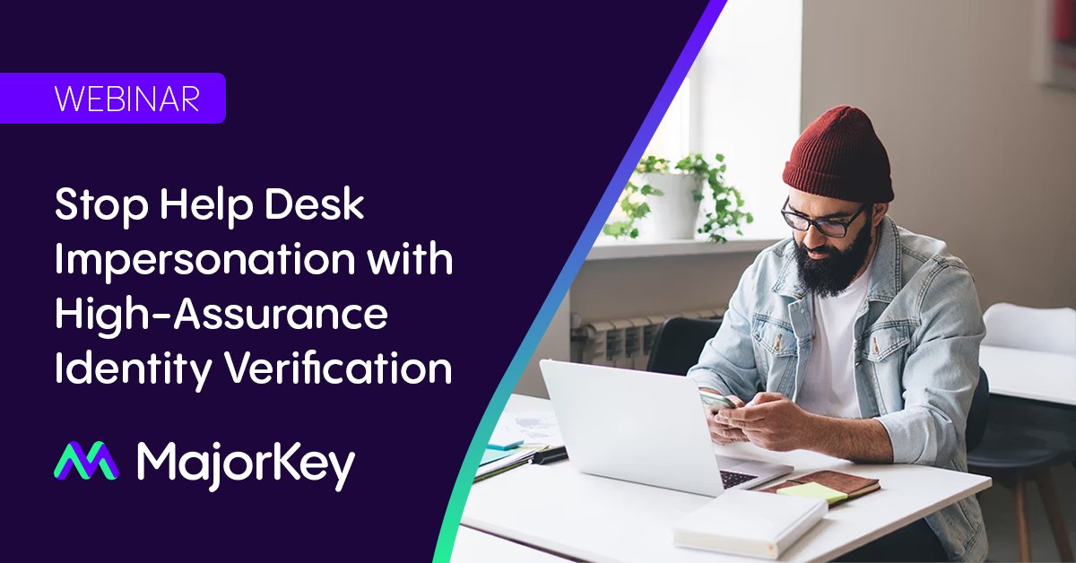 MajorKeyTech's tweet photo. In this webinar, MajorKey and authID walk through how IDProof+ adds high-assurance identity verification and biometric authentication to help desk interactions strengthen identity security and reduce business risk.

Watch on-demand: https://t.co/JMF7ZHKoFP https://t.co/1qKHDf81aH