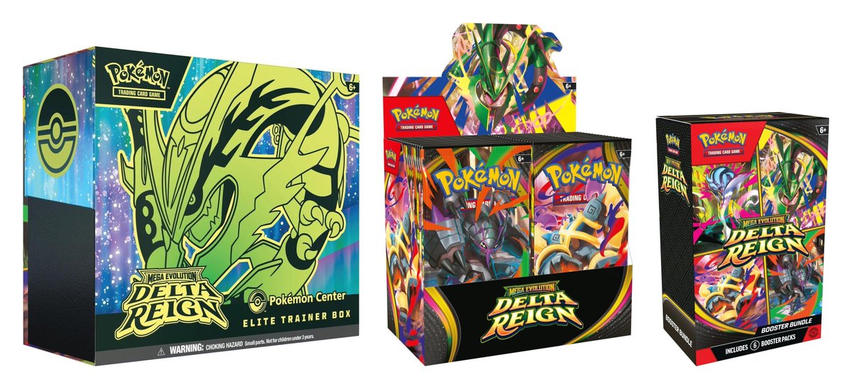 PokemonDealsTCG's tweet photo. Delta Reign Pokemon Center Preorders Still In Stock - Direct Links (Also Available via Homepage / New Releases)

Exclusive ETB
https://t.co/o5pfXBEfRc
Booster Box
https://t.co/eYGcFbT8Bz
Booster Bundle
https://t.co/WSa1dW4OOq

Homepage
https://t.co/CUMmsAq65P
New Releases
https://t.co/xvGvtX5Z7E

Check the website homepage or New Releases tab if you get through the queue!

Limit 2 Elite Trainer Box, 1 Booster Box, 1 Booster Bundle.

Good luck, let us know if you get an order in⚡️

#Pokemon #DeltaReign #PokemonTCG