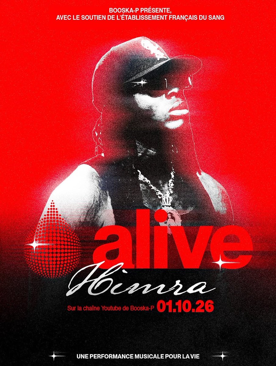 Raptime840779's tweet photo. HIMRA INAUGURE ALIVE, LE NOUVEAU PROGRAMME DE BOOSKA-P. 🔥

Pour cette première édition, l’artiste livre une performance live inédite dédiée à la lutte contre la drépanocytose, en collaboration avec l’association APIPD. ❤️‍🩹 https://t.co/aLsd4WRwkl