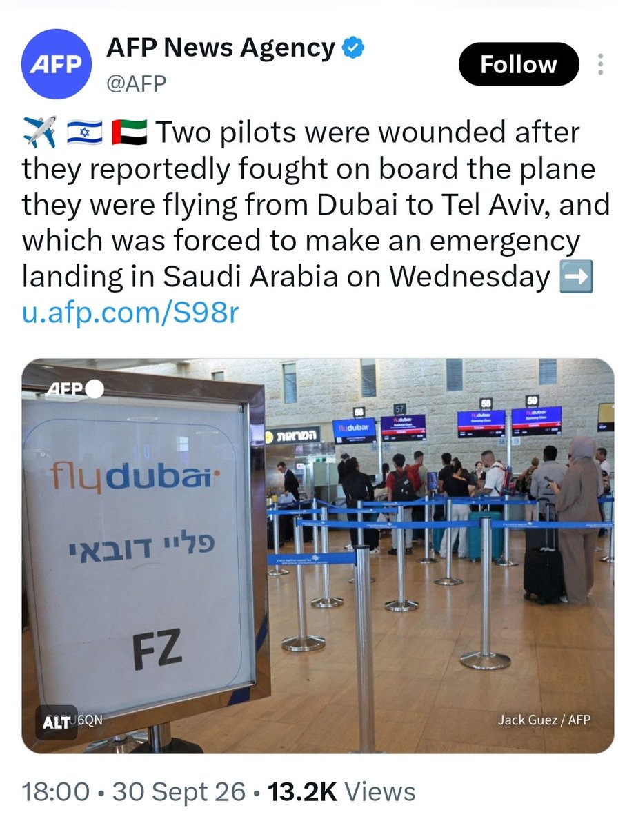 SureshNakhua's tweet photo. A stabbing becomes an “altercation.”

A cockpit struggle becomes a “brawl.”

A diverted international flight becomes a “fight.”

Fighter jets scrambling becomes a “distress signal.”

The incident may be the same.

The media vocabulary changes dramatically when Israel is involved.

Coincidence? 
You decide.

#ExposingMedia