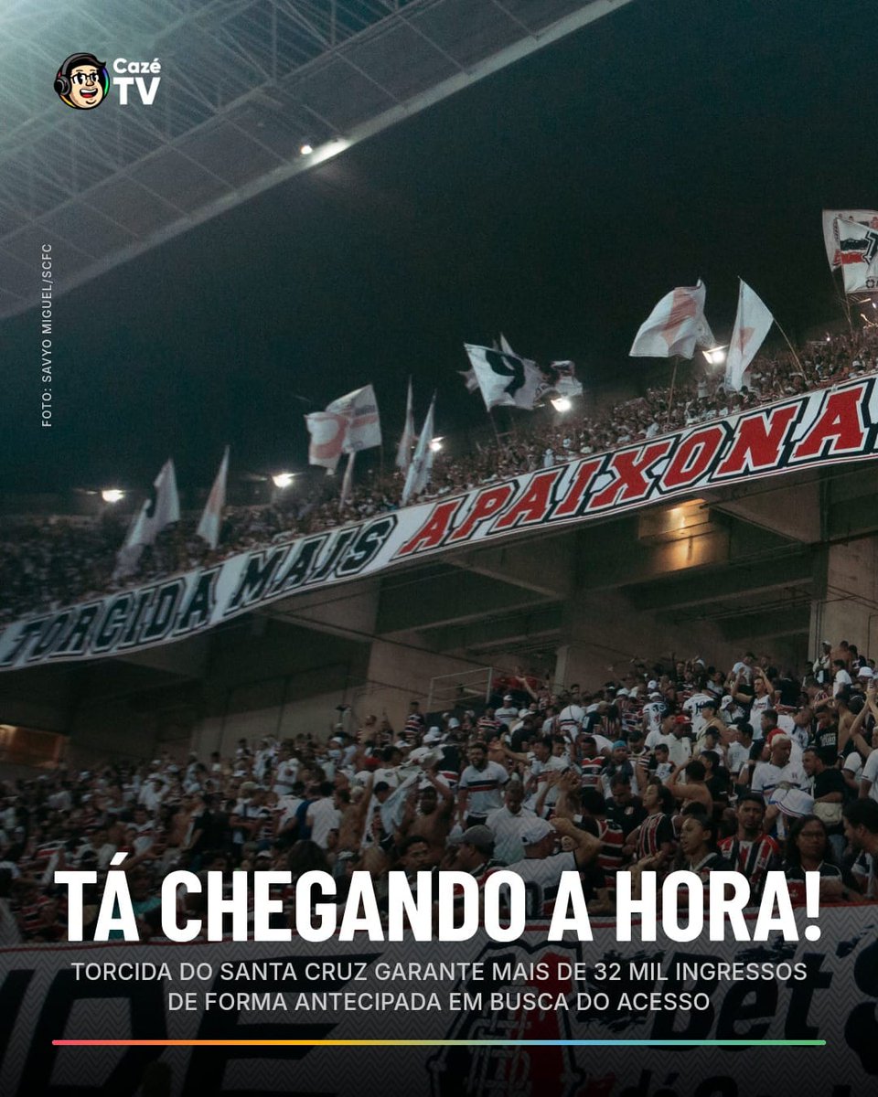 CazeTVOficial's tweet photo. ELES SÃO DIFERENTES DEMAIS! 🐍

A torcida do Santa mostra mais uma vez que é uma das mais apaixonadas do Brasil e garante mais de 32 mil ingressos para a decisão contra o Maringá neste sábado pela Série C!

FALTA POUCO PARA A COBRA SUBIR! https://t.co/dM9YMsExey