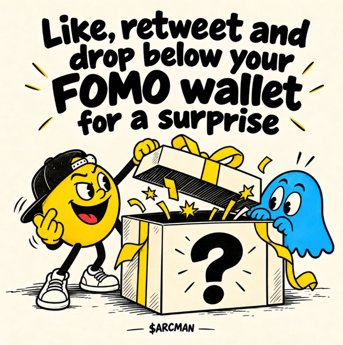 Arcmanonarc's tweet photo. Giveaway for $ARCMAN Community

> Like, retweet, follow
> Drop your FOMO wallet below in comments

3 random winners 🎁