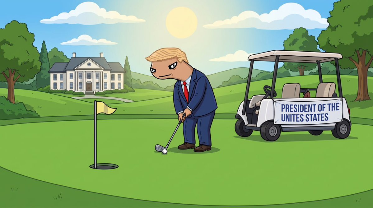 potusmemelol's tweet photo. golf? anywun?

no wedges on da gween?!? https://t.co/EVHFYUwtix