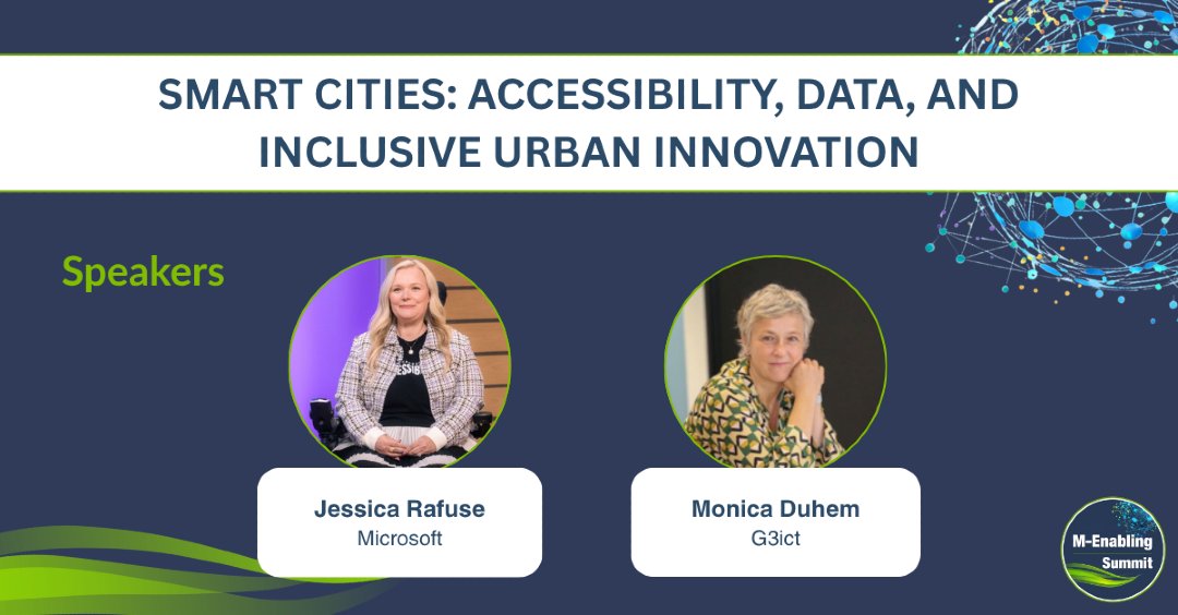 mEnablingSummit's tweet photo. #mEnabling26 Agenda Spotlight | Smart Cities: Accessibility, Data, and Inclusive Urban Innovation

Join us to explore how smart city initiatives can advance accessibility through inclusive infrastructure, data-driven design, and emerging tech.

Register: https://t.co/VgSRNDVbUU https://t.co/fzMBAQzHIr