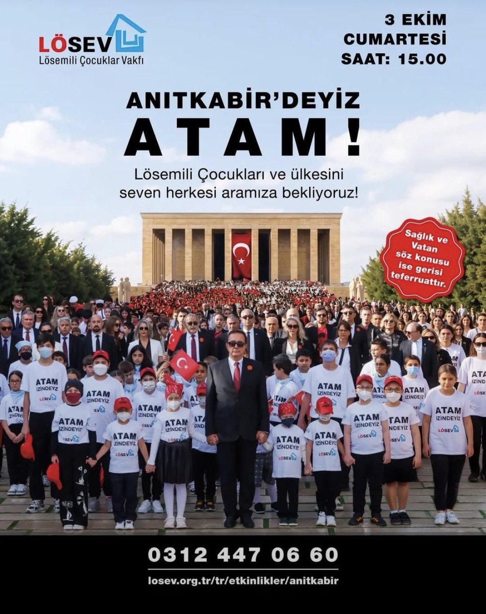 vergili_seyran's tweet photo. Atatürk’ün huzuruna çıkmak,
Cumhuriyet’e olan bağlılığımızı bir kez daha haykırmak,
ilke ve inkılaplarının izinde yürüdüğümüzü göstermek için…

3 Ekim’de Anıtkabir’deyiz. 🇹🇷

Kalk, sen de gel!

#3EkimdeLÖSEVleAnıtkabirde https://t.co/CPjZBlfFyD