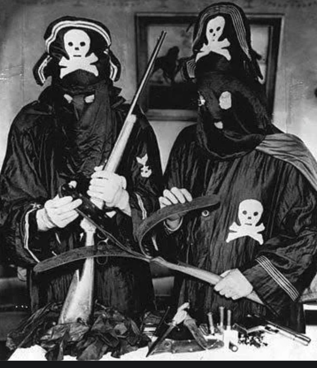 eprubino's tweet photo. The Black Legion: America's Forgotten Terror Organization

Deep within the heart of America's Great Depression, a shadowy terror group rose to power, leaving a trail of blood and fear in its wake. The Black Legion, born from the ashes of the Ku Klux Klan, wielded violence with impunity, targeting minorities, Catholics, and labor organizers with brutal efficiency. Yet, despite its reign of terror, the Legion remains a footnote in history books, a dark secret America would rather forget.

A Schism in Hate: The Birth of the Black Legion

The Black Legion did not emerge from thin air. It was forged in the bitter schism that tore through the Ku Klux Klan in the mid-1920's. Disgruntled Klansmen, dissatisfied with what they saw as the KKK's softening stance on racial purity and its increasing focus on fraternal activities over violence, broke away to form their own entity. These rogue Klansmen believed in returning to the Klan's violent roots, the lynchings, floggings, and terror campaigns that had defined its early years. They adopted black robes instead of white ones, symbolizing their commitment to a darker brand of white supremacy.

Origins in Hate

Emerging in the 1920's, the Black Legion was the KKK's more violent offspring. Its members, often middle-class whites disillusioned with economic decline, donned black robes adorned with skull-and-crossbones insignia. Their rituals were macabre: initiates swore oaths on a Bible and American flag while standing on a board with nails driven through it, symbolizing their willingness to suffer for white supremacy.

Reign of Terror

The Legion's campaign of terror peaked in the early 1930's. They flogged Catholics for marrying Protestants, lynched blacks for perceived transgressions, and assassinated labor organizers resisting corporate power. Their methods were calculated: victims were often kidnapped from their homes at night, taken to isolated woods where they were whipped or shot. The group's reach was vast, operating in at least 22 states with an estimated 60,000 members at its height.

The Poole Murder: A Turning Point

The murder of Charles Poole in 1935 marked the beginning of the end. A WPA organizer found dead in a ditch near Detroit, his body riddled with shotgun pellets, sparked widespread outrage. The subsequent trial exposed the Legion's inner workings, initiation rituals, cryptic codes, and a hierarchical structure mirroring the military. Over 50 members were indicted; many received life sentences.

Legacy of Silence

Today, the Black Legion is rarely mentioned alongside other hate groups like the KKK or Neo-Nazis. This silence is deliberate, a collective amnesia about America's capacity for domestic terrorism. The Legion's story serves as a chilling reminder that extremism thrives in times of economic hardship and social upheaval. As racial tensions simmer once more, remembering the Black Legion becomes more urgent than ever, a cautionary tale about what happens when hate goes unchecked.

#HiddenHistory
#USHistory
#GreatDepression