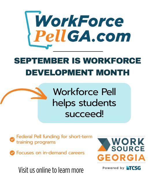 WorkSourceGA's tweet photo. Wrapping up Workforce Development Month, we look at the newly-implemented Workforce Pell initiative. Federal Pell Grant funds apply to help Georgia students get short-term credentials, focused on high demand careers! 🎓➡️💼  

Visit https://t.co/bPQZnGYpuv for details! https://t.co/9sMhfjWCnw