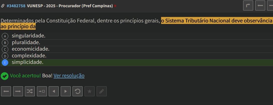 hackanconcurso's tweet photo. O Sistema Tributário Nacional deve observar os princípios da simplicidade, da transparência, da justiça tributária, da cooperação e da defesa do meio ambiente. https://t.co/Ev4CcU6Bo1