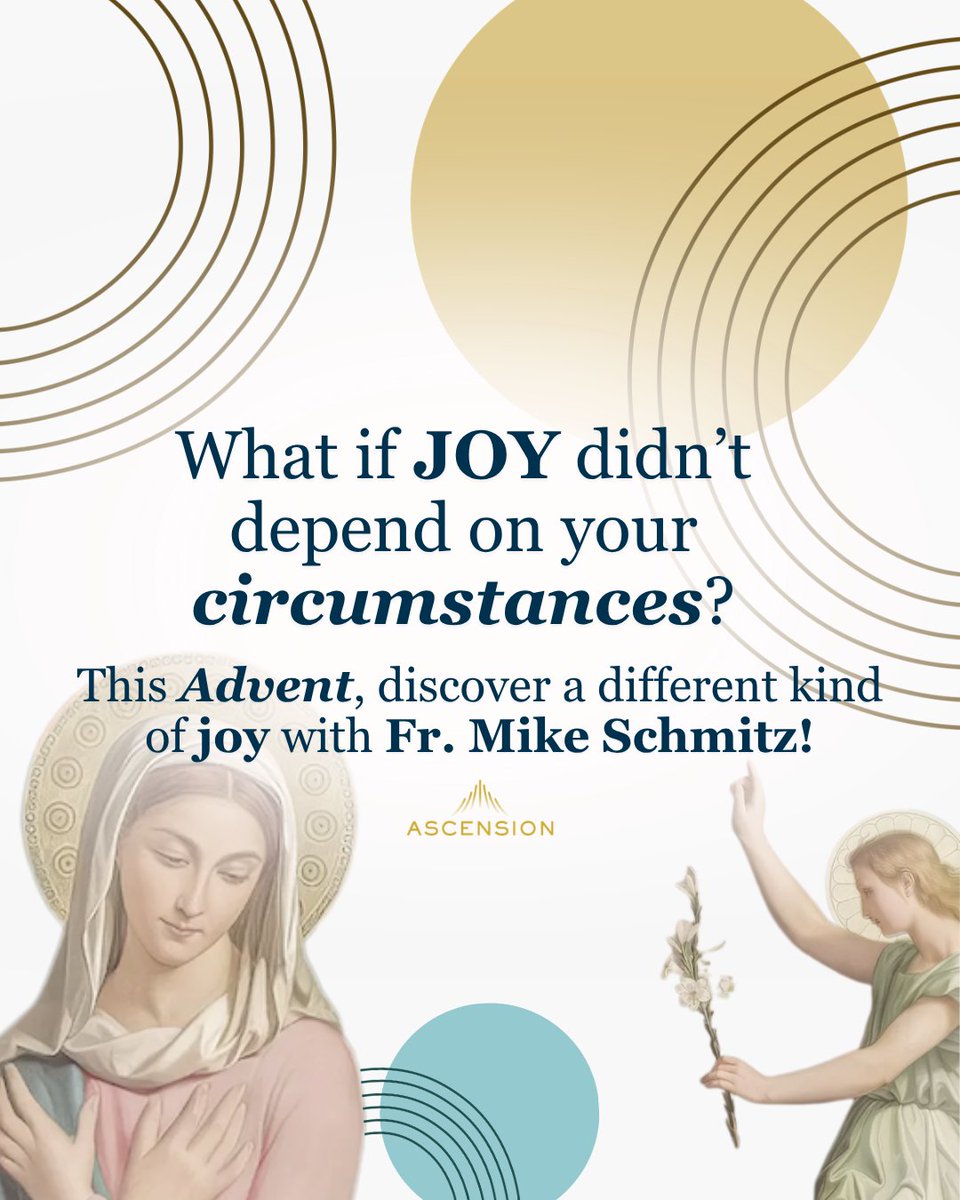 AscensionPress's tweet photo. Advent is less than two months away! 💛

Beginning November 29, discover a joy that comes from trust, not circumstance.

Introducing "Joy to the World": Ascension's new Advent program featuring daily video reflections from Fr. Mike Schmitz.

All are invited to rediscover the joy of the Christmas season. "Joy to the World" is created for individuals and parish communities alike, with both digital and devotional formats available.

Learn more at https://t.co/VF0T6kcZcE 🙏