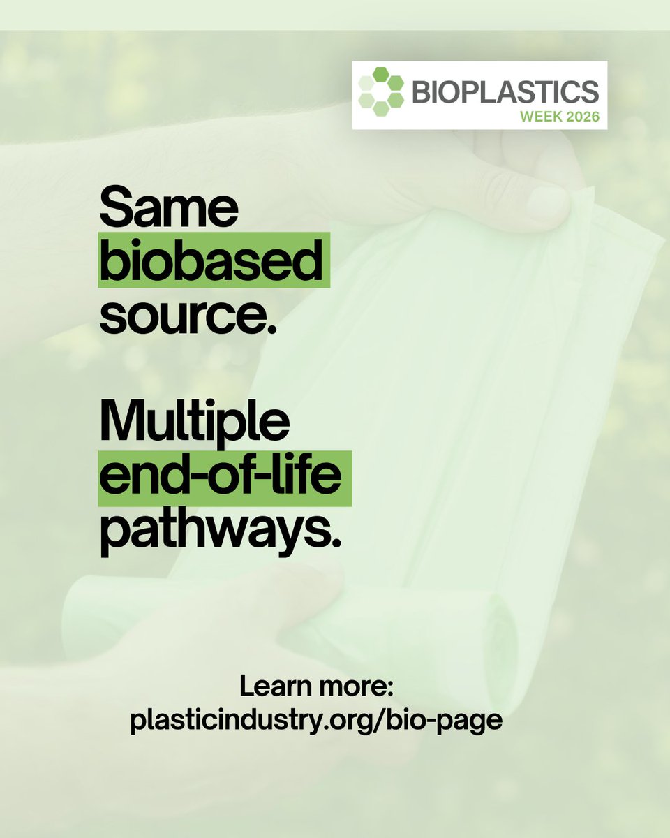 PLASTICS_US's tweet photo. 🌱 Not all bioplastics are compostable.

Some biobased plastics, like bio-PP and bio-PE, are chemically identical to conventional plastics and can be recycled in existing recycling streams where accepted. ♻️

Biobased = where it comes from.
Recyclable or compostable = how it's managed at end of life.

#BioplasticsWeek #Recycling #Bioplastics