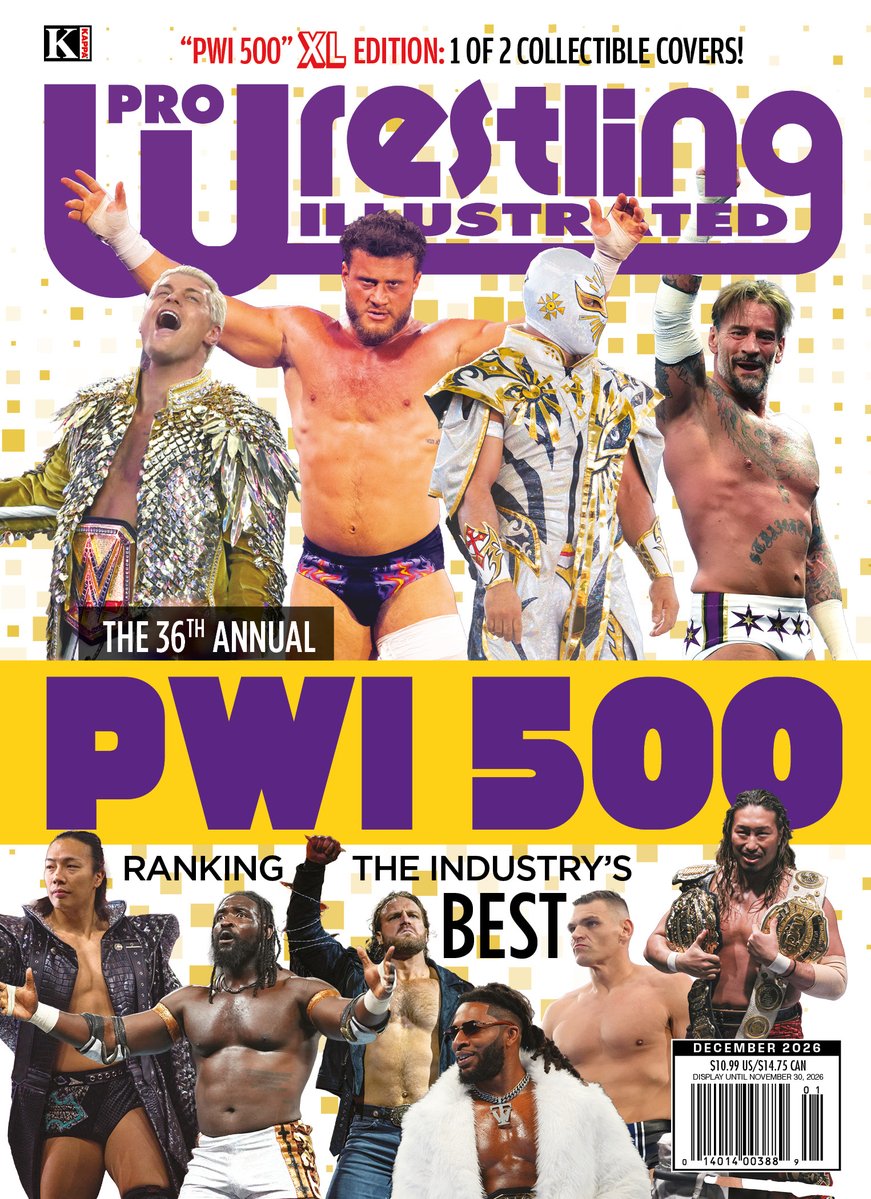OfficialPWI's tweet photo. Now is a great time to subscribe to Pro Wrestling Illustrated! 

Our fan-favorite print + digital bundle gets you a full year of PWI for less than $3.50 per issue*, including instant email delivery of the new #PWI500 edition 🤼

(*U.S. only. Limited-time offer at link in our bio) https://t.co/wfwYg9ODYZ