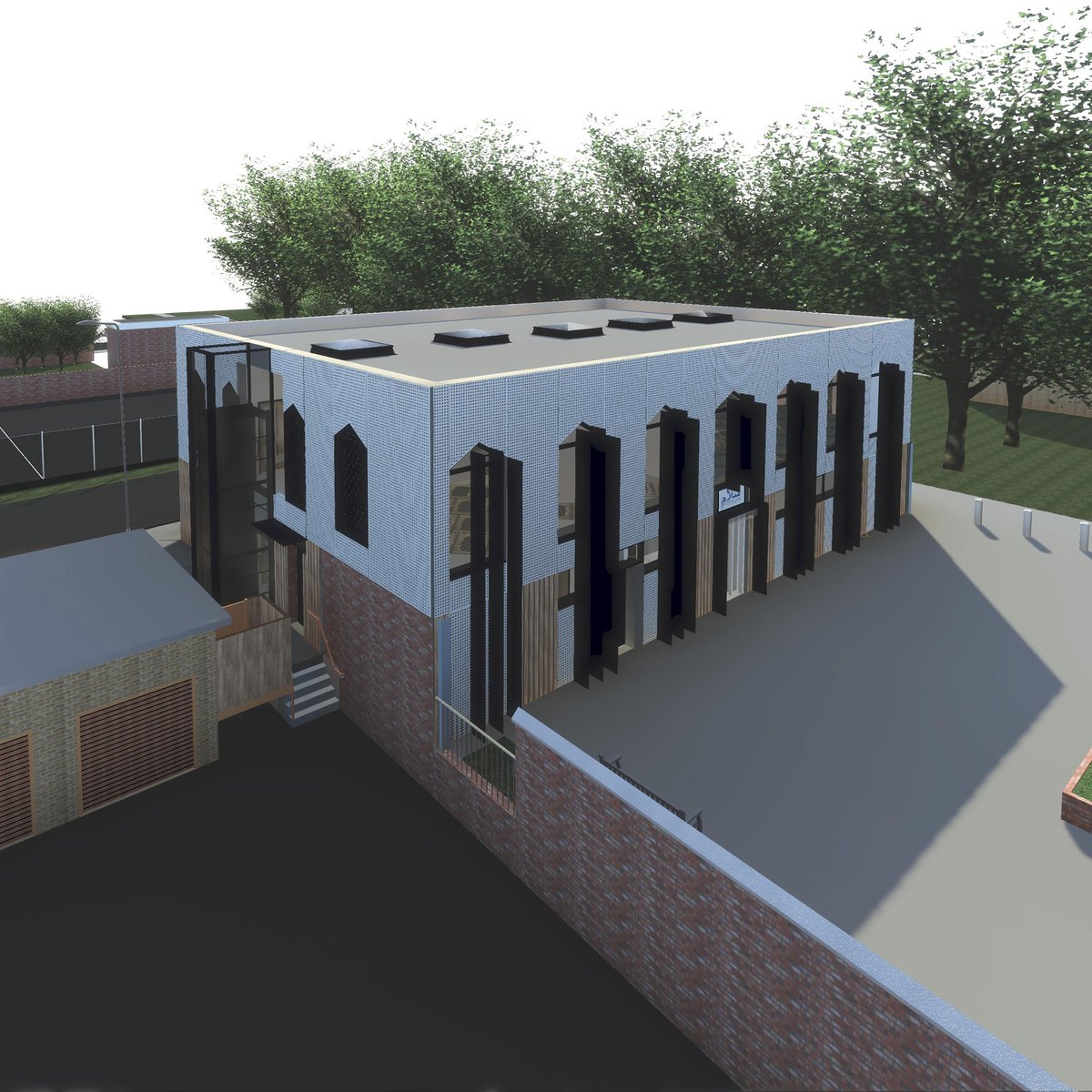 MEB_Design's tweet photo. We submitted the Baytus Salaam Mosque extension for planning this month. The scheme looks to extend the faciltiies by an additional floor to improve existing provision and capacity to hold congregational prayer and community services for the locals in Hemel Hempstead. https://t.co/ton9Pjec17