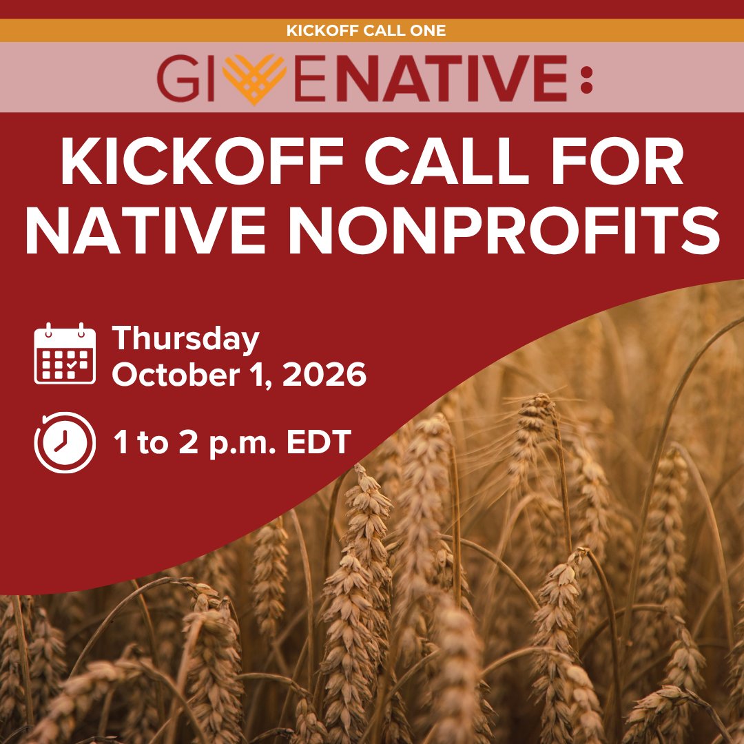 native_ways's tweet photo. Native nonprofits—are you ready?

Join us for our #GiveNative Kickoff Call tomorrow and register today: https://t.co/dOTXkDFsR1 https://t.co/Dj09Z0Eirq