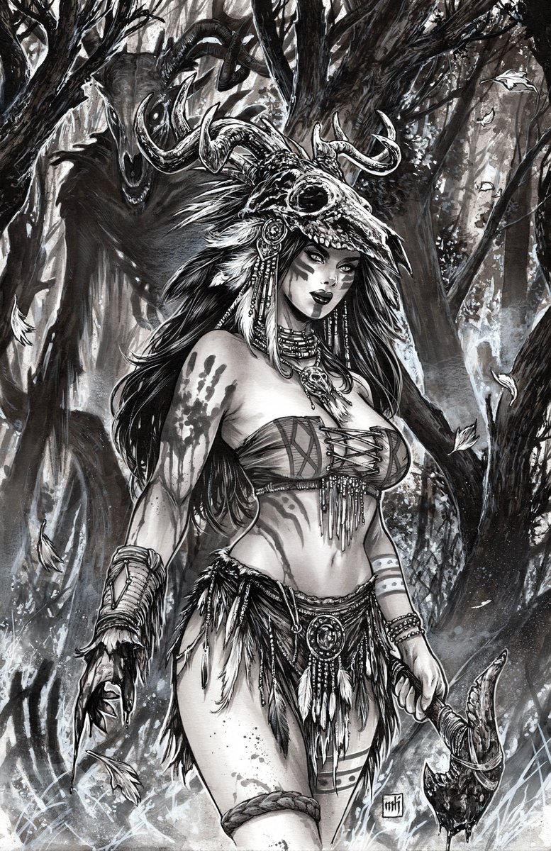 MikeKrome's tweet photo. "Twisted Tales: Tiger Lily" Cover art for @Zenescope 
Lines by me, colors by the mysterious, carnivorous @Loopydave1 https://t.co/b1EHbrhaEb