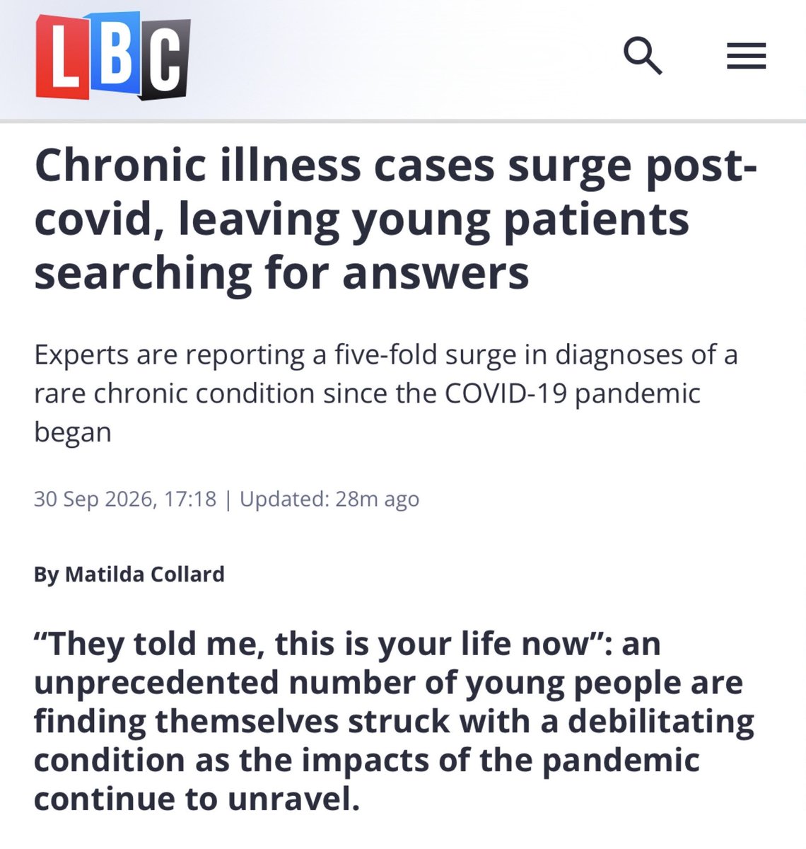 acrossthemersey's tweet photo. “This is your life now.”

A very encouraging article for the “LongCOVID is nothing new” crew, as international researchers are seeing a five-fold increase in POTS diagnoses, especially among young people, such as age group 15-35 years old cited within. https://t.co/3rDgY8QmZd