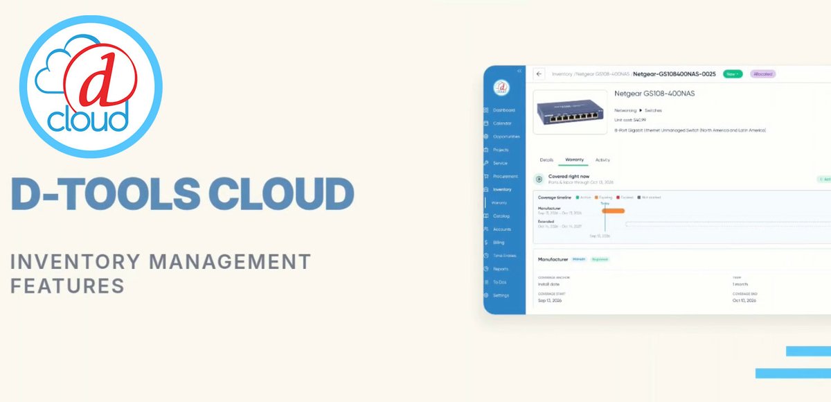 DTools's tweet photo. Learn how D-Tools Cloud manages the entire inventory lifecycle — from stock alerts and receiving to project allocation and warranty tracking.
https://t.co/EU6XNIJeo6

Try D-Tools Cloud free for 30 days
https://t.co/vSXuyx9g0H https://t.co/EgcqfKDJjW