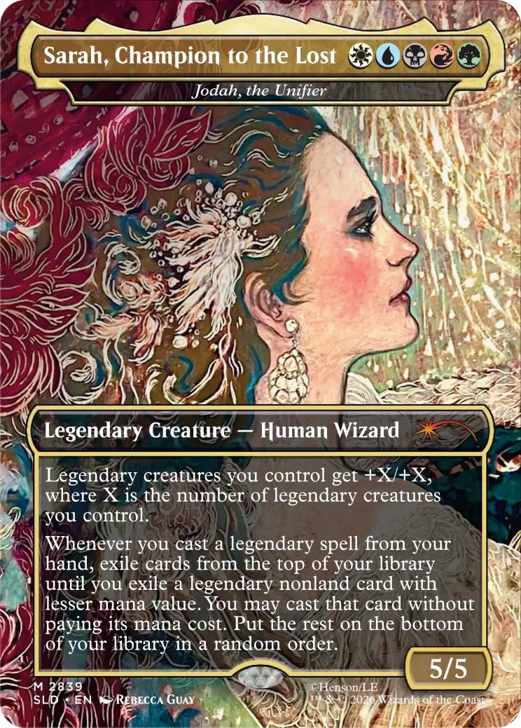 Autism_Squeaks's tweet photo. "yeah commission rebecca guay to make two gorgeous cards that line up together and then ensure you'll never want to put them in the same deck" https://t.co/0THfYveg40