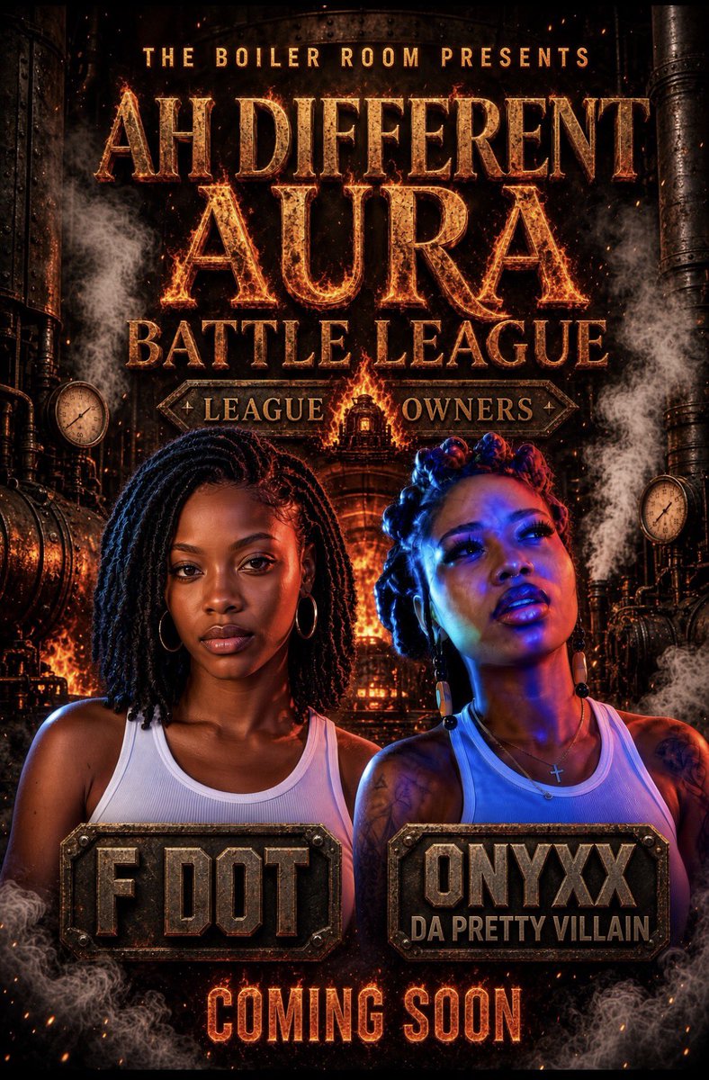 Miz_F_Dot's tweet photo. Coming soon 
AH Different Aura Battle League 

New league. Same pressure.
@BoilerRoomPlt Ah Different Aura Battle League.
League owners 
F Dot. @DarealOnyxx 
We not asking for a seat… we building the room.
Coming soon. https://t.co/wsrO9fbzR3