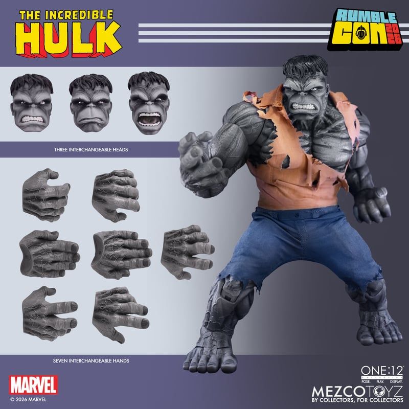 preterniadotcom's tweet photo. Mezco One:12 Marvel Comics Gray Hulk is available now at Mezco ($145.00) - https://t.co/cebsvYQtU3 https://t.co/feip4A6T5L