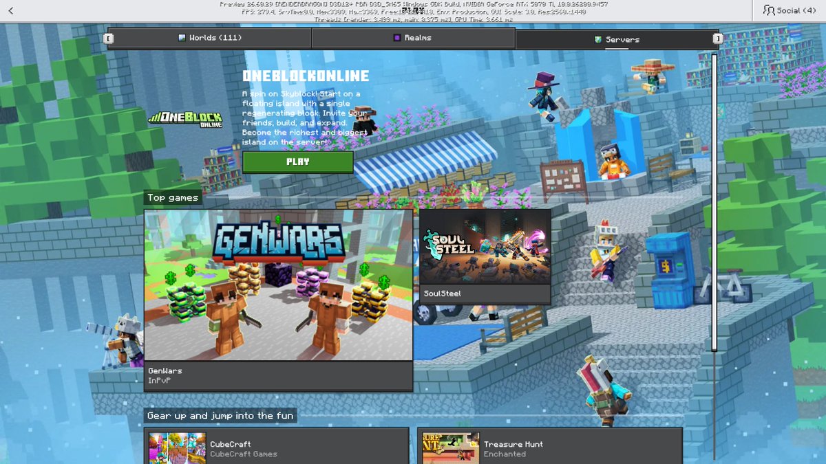 SmokeyStack_'s tweet photo. Not quite the new Main Menu, but Server Tab got tweaked again. Whoever passed this...just letting you know that I cannot read anything in that first section. https://t.co/4Khc2Trijq