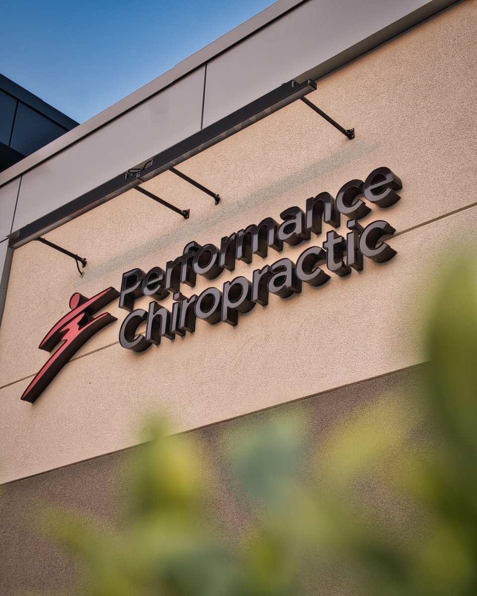 electrasign's tweet photo. Good signage doesn't need to shout. Performance Chiropractic's red and black channel letters at 1500 Dakota St. keep things clean and easy to spot.

#WinnipegSigns #ChannelLetters https://t.co/Ca8S4lwILj