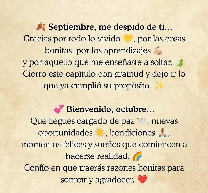 NoraMSarobe's tweet photo. ¡Gracias Septiembre! ¡Bienvenido Octubre! 🫶🙌 https://t.co/AZSV3v77IN