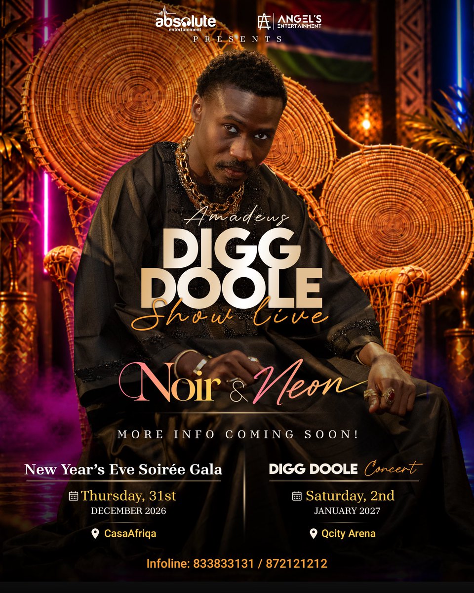BBlackBarbie's tweet photo. Noir &amp; Neon. ✨
Amadeus - Digg Doole Show Live.

31.12.26 - CasaAfriqa
02.01.27 - QCity Arena

More info coming soon.
#AbsoluteEntertainment 
#AbsolutelyBiggerAndBetter
#BehDecember 

@AbsoluteEGm @massambaamadeus https://t.co/G6IvIA70DO
