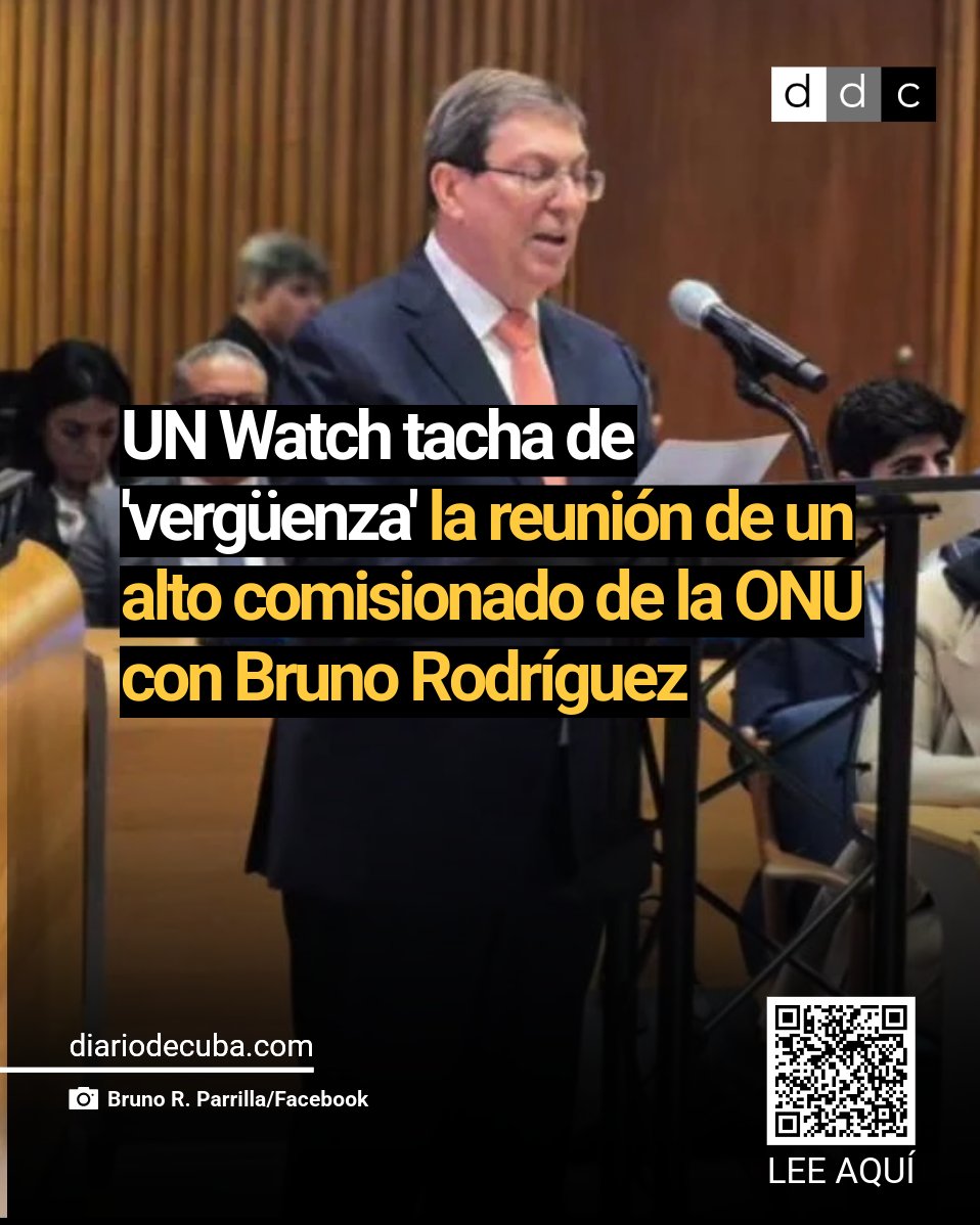 diariodecuba's tweet photo. #SOSCuba: #UNWatch critica que el alto comisionado de la #ONU para los derechos humanos le regale una "victoria propagandística" al #RégimenCubano al reunirse con #BrunoRodríguez. En canciller aprovecha el encuentro para reforzar la narrativa victimista de La Habana.
LEE MÁS en #DiarioDeCuba: https://t.co/vnxBDzaolK