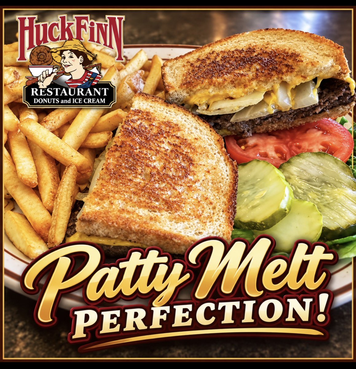 HFRestaurant's tweet photo. Yes, some say it's Patty Melt Perfection!
Large beef patty, cheese, and grilled onions on grilled rye
Plain: Served w/ lettuce, tomato & pickle.
Platters: Served w/french fries, garnish, & a cup of soup.
Learn more here: https://t.co/2o9pSxZZRC
#pattymelt #chicagolandsdiner https://t.co/DLHZHKlLCs