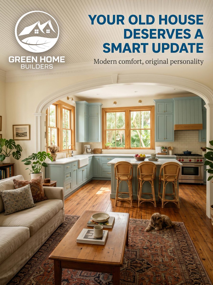 GHBUSA's tweet photo. Love your older Florida home’s historic charm? 

You can upgrade energy efficiency, roof strength, and impact windows without destroying vintage character.

Read more on renovation of older homes in florida: 
https://t.co/m7ziFhkHt5

Call 855-55-GREEN!

#FloridaHomes #HomeRemodel https://t.co/JMWrrIbMAn