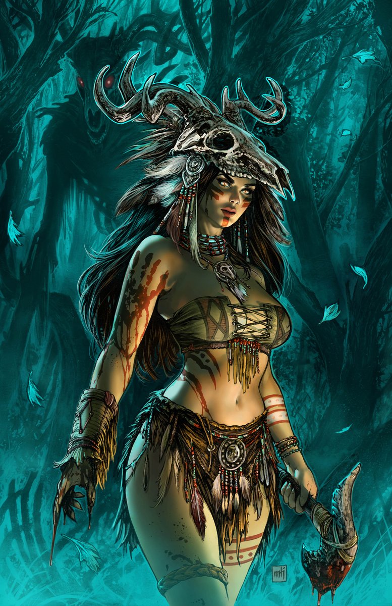 MikeKrome's tweet photo. "Twisted Tales: Tiger Lily" Cover art for @Zenescope 
Lines by me, colors by the mysterious, carnivorous @Loopydave1 https://t.co/b1EHbrhaEb