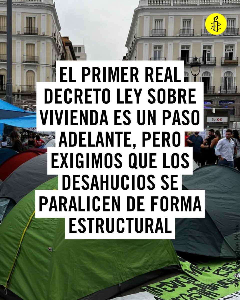 amnistiaespana's tweet photo. El primer Real Decreto Ley sobre vivienda es un paso adelante, pero los desahucios deben paralizarse de forma estructural. 👇Aquí nuestro análisis: https://t.co/iq19PSSwkU. Hacemos un llamamiento a los grupos en el Congreso para que se aprueben los 2 reales decretos este viernes. https://t.co/Xg9XIBKX19