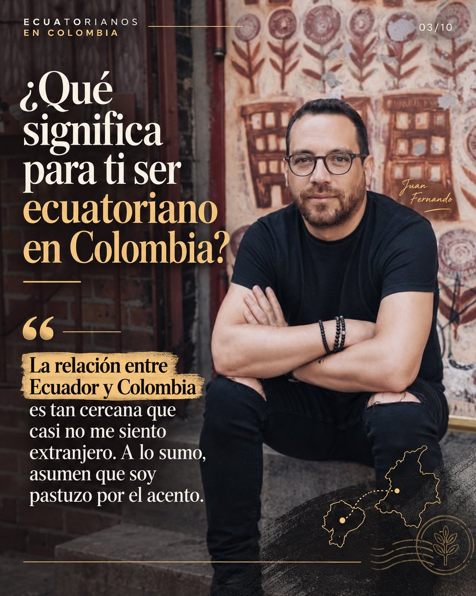 EmbajadaEcuCOL's tweet photo. Ecuatorianos en Colombia 

Juan Fernando Velasco llegó a Colombia con su música en el año 2000. Más de 2 décadas después, este país también es su hogar.

En el primer perfil de nuestra nueva serie, nos habla de música, identidad, familia y del vínculo que une a Ecuador y Colombia https://t.co/NCTBXFBZsO