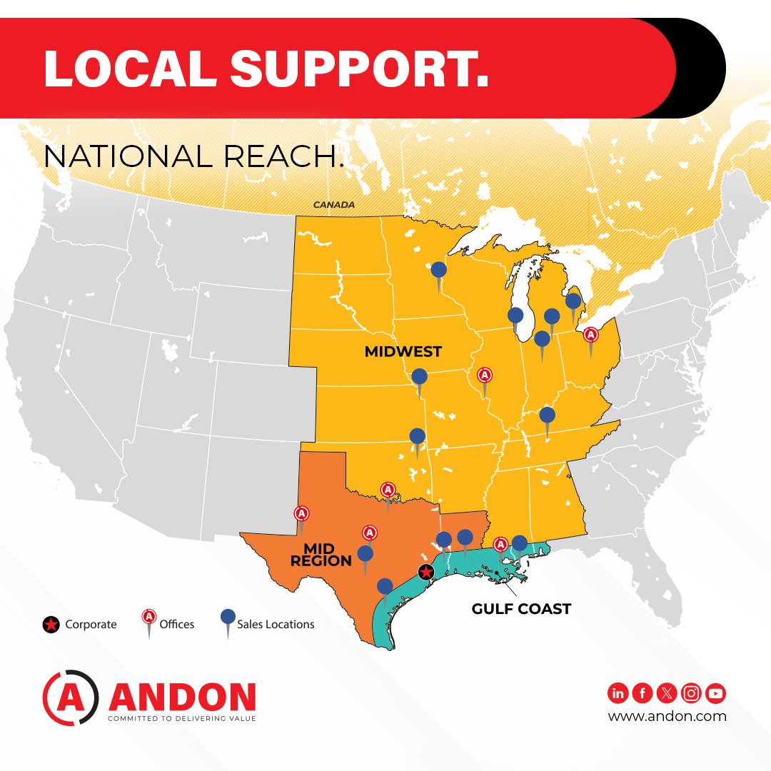 andonsolutions's tweet photo. Local Support. National Reach. ๐
With 23 locations, #AndonSpecialties delivers responsive local support backed by national reach, technical expertise & leading manufacturers to solve #Instrumentation and #ProcessControl challenges.
Contact #Andon! https://t.co/Y7TIgnrzBF https://t.co/ggBK2fleLb