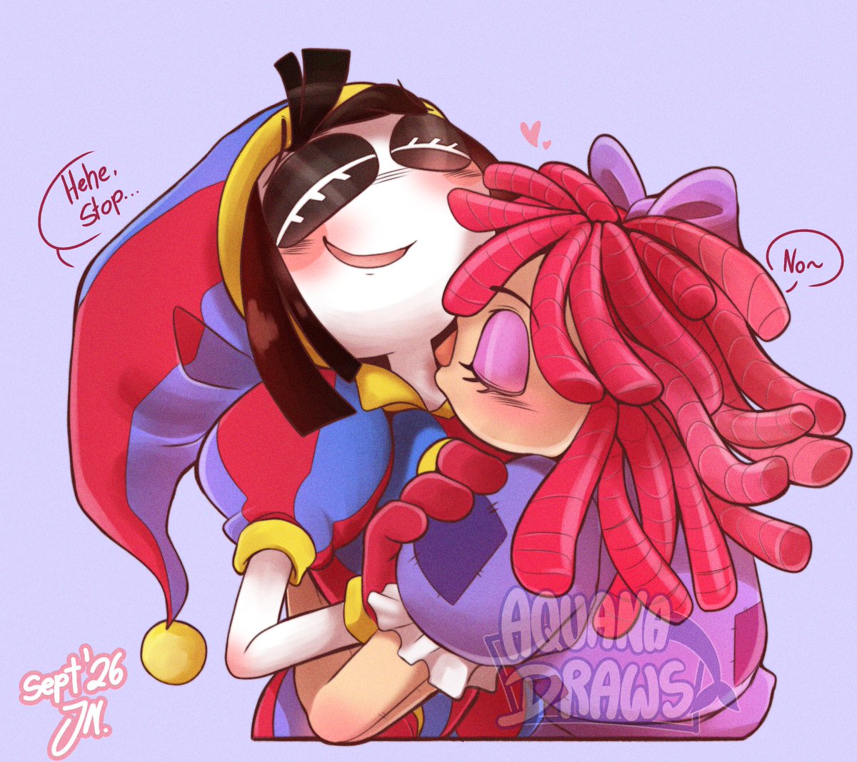AquanaDraws's tweet photo. Little Doodle <3
Pomni sure loves those neck kisses/bites!

#jesterdoll #ragapom https://t.co/k8xGQBsakn