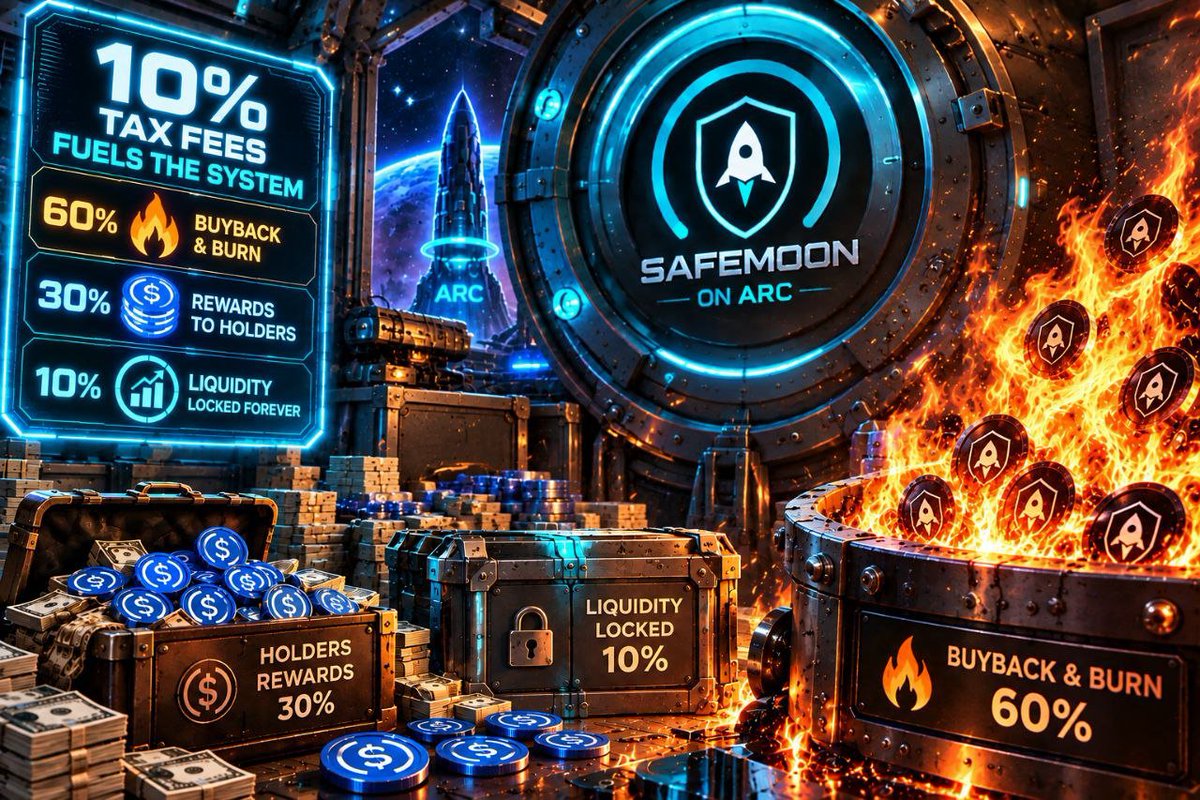 Safemoon_ARC's tweet photo. Daily update:
The goal was to position ourselves in a new ecosystem and id say we've made our mark.
Now waiting on Arc and argus to do their thing and we gucci 

Quick one on $SAFEMOON (Arc network)

The 10% tax on buys & sells is split three ways: buyback & burn (60%), USDC to holders (30%) and locked liquidity (10%).

Contract: 0xB969B1Fb1c4EBD407feF8622947af85f3d1CFF28

- 349.94M SAFEMOON burned for good (34.99% of supply)
- The tax has added 3.26% of supply to liquidity, locked
- $7,932 in USDC earned by holders, $184 in the last 24h

On X: Safemoon_ARC

Every number here is on-chain, check it yourself. NFA.