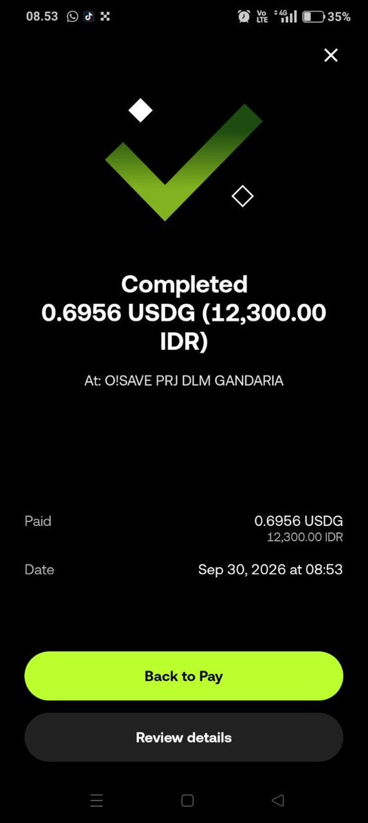dzlpangersa's tweet photo. Asyik banget fitur Pay di OKX exchange ini bisa belanja/jajan tanpa convert manual ke IDR sudah otomatis dengan metode QRIS caranya cukup buka aplikasi OKX exchange lalu masuk ke menu Pay dan depositkan dengan token USDG kemudian Scan QRIS nya dan proses bayar.
#OKXPaysosmed https://t.co/7h5ptHj263