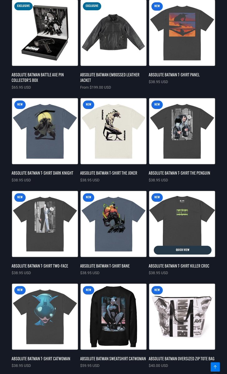 Ssnyder1835's tweet photo. The Artist Collection — Absolute Batman is now available exclusively on DC Shop!

Get yourself an Absolute Batman Leather Jacket, the Battle Axe Replica Collector’s Box, an Absolute tote bag, and a ton of new Absolute Super-Villain merch at the link below:
https://t.co/YLZihzJuoV https://t.co/VcSsrkpHU9