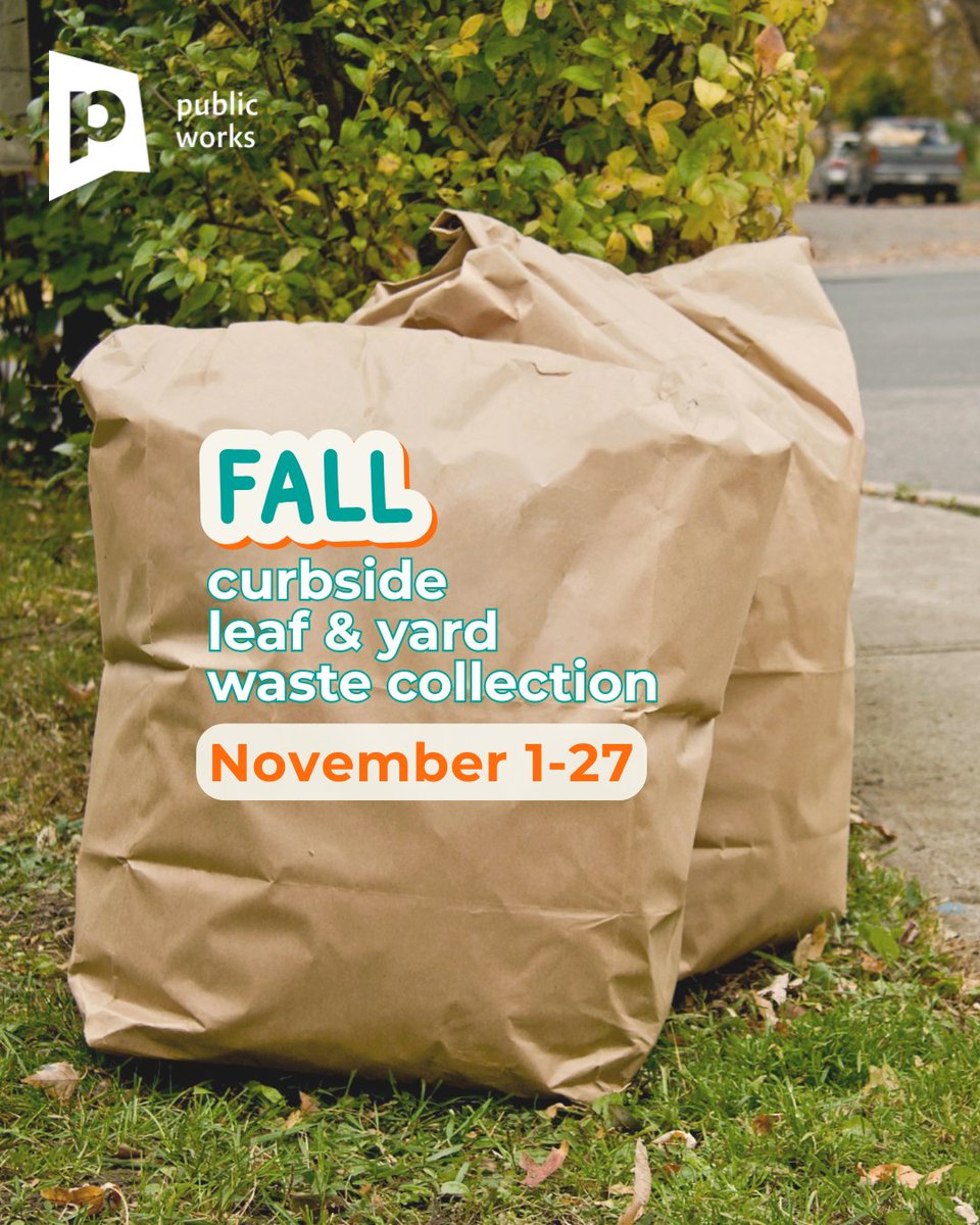 CityPortland's tweet photo. Fall Leaf and Yard Waste Collection is coming soon! 🍁 Curbside leaf bag pickup runs November 1–27 this year. Visit https://t.co/7hDgVeebIJ to read our curbside guidelines. #PortlandMaine https://t.co/6KFPuEVk7V