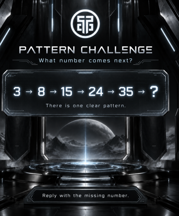 DrakhamDrops's tweet photo. PATTERN CHALLENGE $50

What number comes next?

3 → 8 → 15 → 24 → 35 → ?

There is one clear pattern.

Let us know the missing number.

Dont forget your IGNs. https://t.co/TJREknljk0