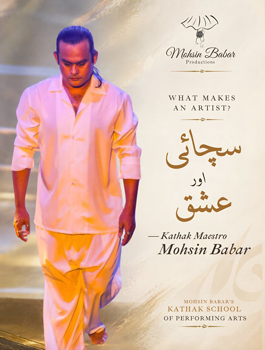 MBProductionsPK's tweet photo. Sometimes, the most meaningful lessons in art are not taught through steps or technique. They come from what an artist carries within.
— Kathak Maestro Mohsin Babar
#MohsinBabar #Kathak #DanceTraining #PerformingArts #karachi https://t.co/5aJN5yRU86