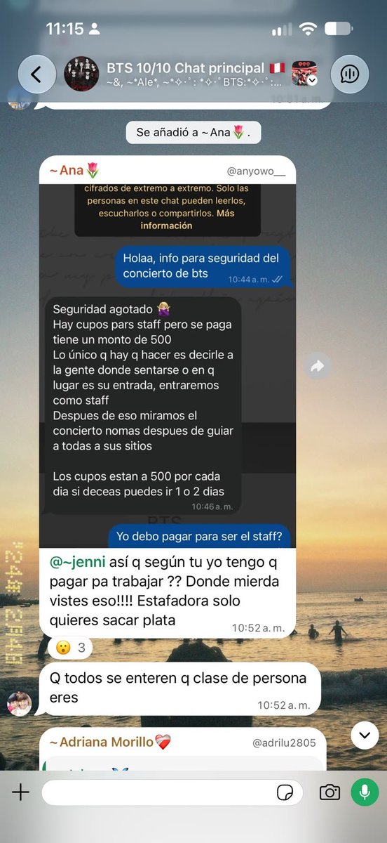 equalitysev7n's tweet photo. *REPORTE DE ESTAFA ‼️

Vengo a reportar a unas personas porque están difundiendo que, para poder trabajar como staff o seguridad de BTS, tienes que pagar S/500. Esto es totalmente falso.

Hay chicas que han caído en esto, han realizado el pago y luego las agregan a un grupo manejado por una señorita llamada Lucero, supuestamente para coordinar el trabajo. Pero, chicas, tengan mucho cuidado porque esto sería una estafa.

Por favor, no caigan en esto ni paguen S/500 por una supuesta oportunidad de trabajo. Nadie te cobra esa cantidad para poder trabajar como staff o seguridad.

Aunque tengan muchas ganas o necesidad de trabajar, por favor, verifiquen primero toda la información y no entreguen su dinero. No se dejen engañar. 🚨