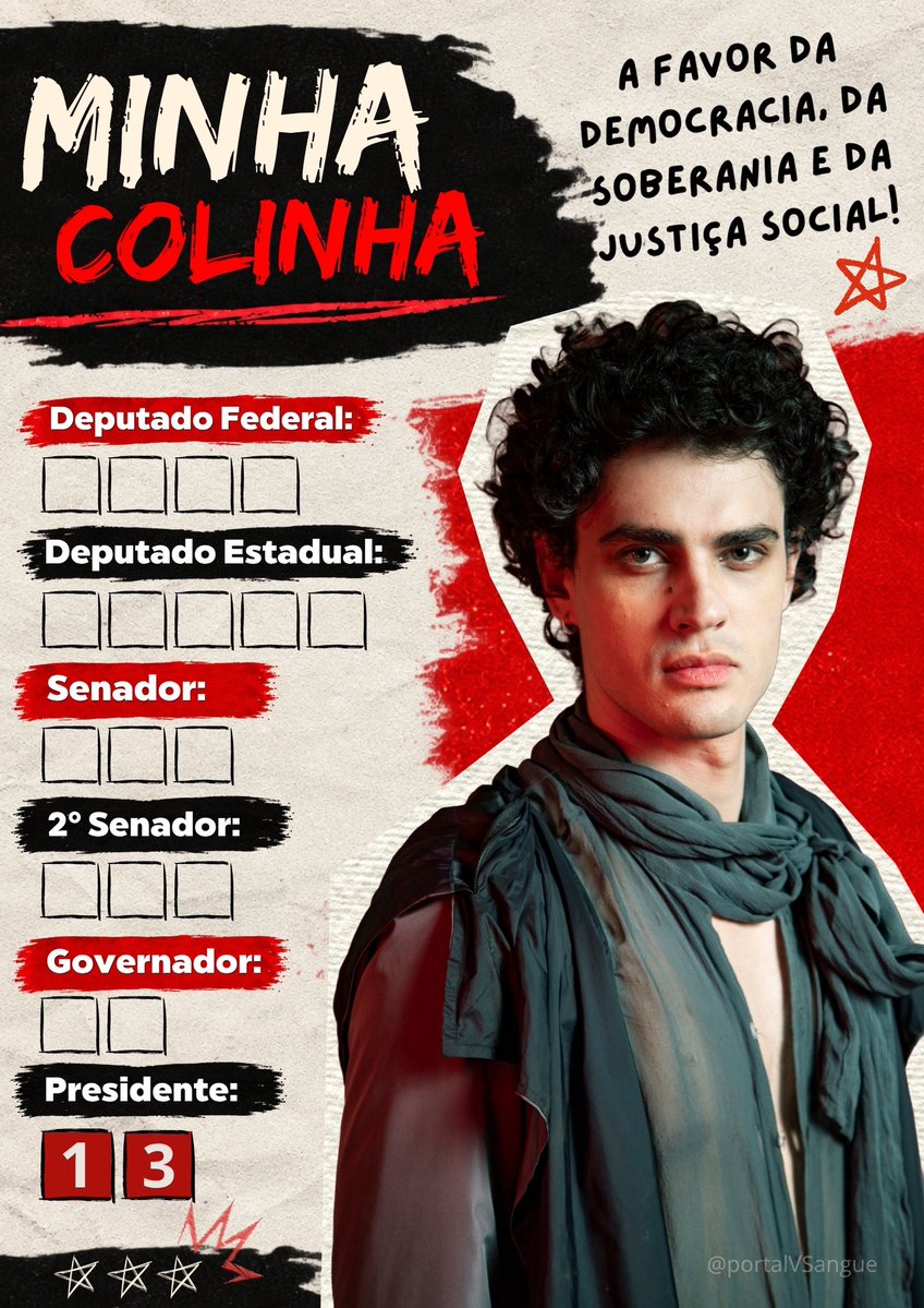 portalVSangue's tweet photo. 🚨 DEMOCRACIA EMERGENCY 🚨

Neste domingo, dia 4, tem 1º turno das eleições de 2026! 

Para ajudar vocês, fãs de #VermelhoSangue, a não esquecer nenhum voto, preparamos estas colinhas personalizadas! Escolha a sua, preencha com os números dos seus candidatos e bora participar da festa da democracia! ❤️‍🔥

Votem com consciência, pela democracia, pela soberania nacional e pela justiça social. Votem em mulheres, pessoas da comunidade LGBTQIA+ e pessoas negras.

O Brasil conta com vocês! ⭐️

#Eleições2026